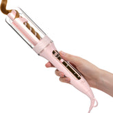 ZAVAREA automatic rotating curling iron overview shows sleek design and easy auto styling.