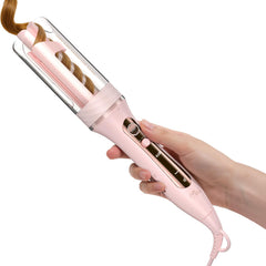 ZAVAREA automatic rotating curling iron overview shows sleek design and easy auto styling.