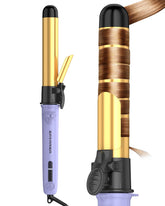 ZAVAREA rotating curling iron close-up with one-and-quarter-inch barrel for quick chic curls