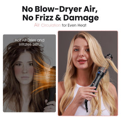 ZAVAREA Thermal Brush heat setting display shows four temperature options.