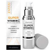 ZAYUU serum vitamina C, botella resaltando hidratación profunda en la piel