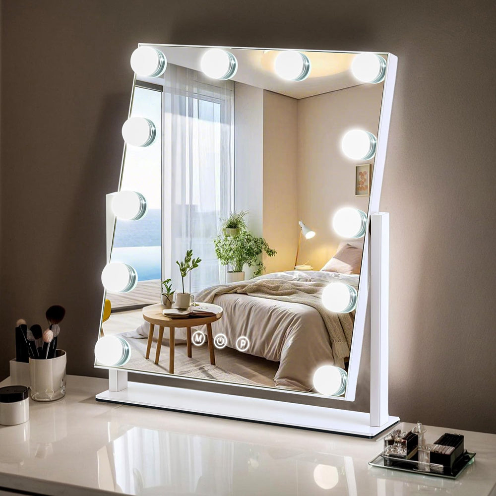 ZBOCAI vanity mirror lights with 13x11 viewing area for precise makeup application