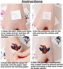 Tatuajes Spider-Man de ZCXDF: aplicación fácil en minutos para niños.