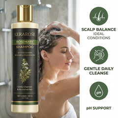 Zdiwond Kerarose Rosemary Shampoo ingredients close-up highlighting organic rosemary extract