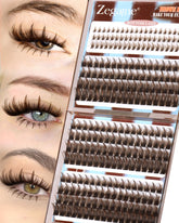 Zegaine brown lash clusters with spikes for a natural daily enhancement.