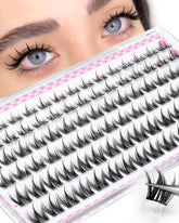 Zegaine Manga self adhesive lash clusters 8mm close-up for natural C-curly look