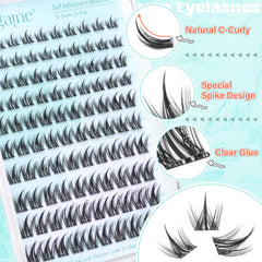 Zegaine pre-glued lashes 8-16mm C-curly for quick, natural enhancement.