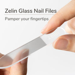 Zelin crystal nail file with round head for smooth edge creation at home.