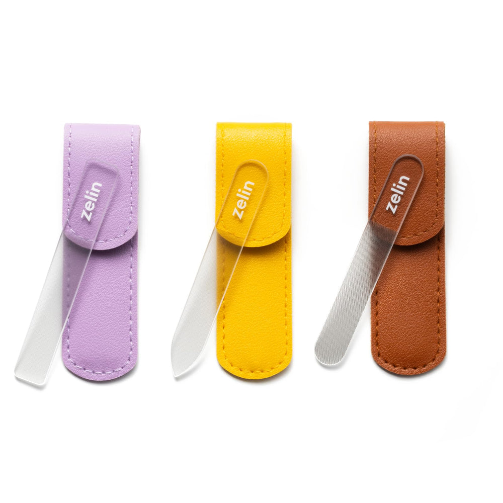 Zelin crystal nail file with square head for precise shaping of natural nails.