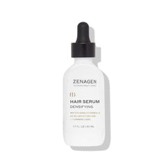 Zenagen Densifying Hair Serum bottle closeup, lightweight hydration for fine hair