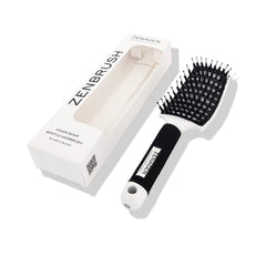 Zenagen Zen Brush White top view showing ergonomic handle for easy detangling