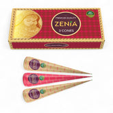 Zenia henna cone front view shows rich reddish-brown color