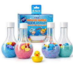 ZenseMe, bombas de baño para niños con patitos dentro, experiencia de juego y espuma segura.