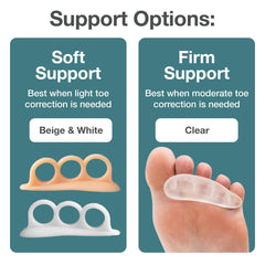 ZenToes firm clear gel crest provides medium correction for hammertoes.