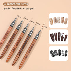 ZEOHBETY 9mm liner brush for smooth curves and steady patterns.