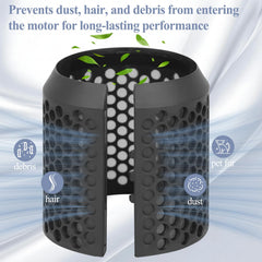 ZEPHBLOW dust-blocking cage protects the Airwrap motor from debris.