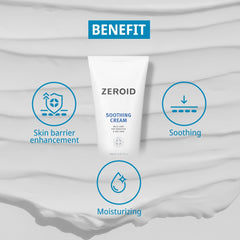ZeroID Soothing Cream tube close-up, clean formula free of additives.