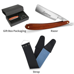 Zertone leather pouch keeps the razor secure during travel