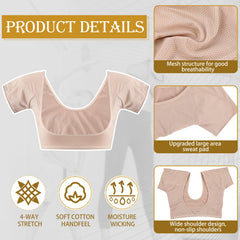 Almohadillas Zhanmai negras para axilas, ideal con ropa oscura.