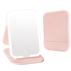 ZHUOTHAN travel mirror with LED light for on-the-go makeup applications.