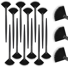 Ziliny 12-piece soft facial fan brush pack for precise mask application