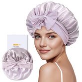 ZIMASILK silk bonnet worn at night to protect long hair.