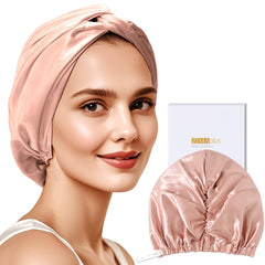 ZIMASILK silk sleep cap close-up texture for smooth, frizz-free mornings.