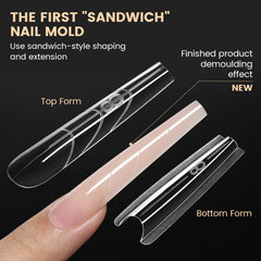 ZIMOOM formas sandwich para uñas duraderas y consistentes.