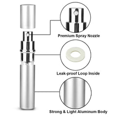 Zingso travel perfume bottle silver ideal for compact travel kits