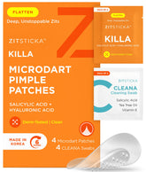 Parche ZitSticka KILLA aplicado en la piel, acción discreta para brotes emergentes.