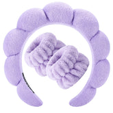 Banda Zkptops Spa para lavado de rostro con esponja absorbente y terry.