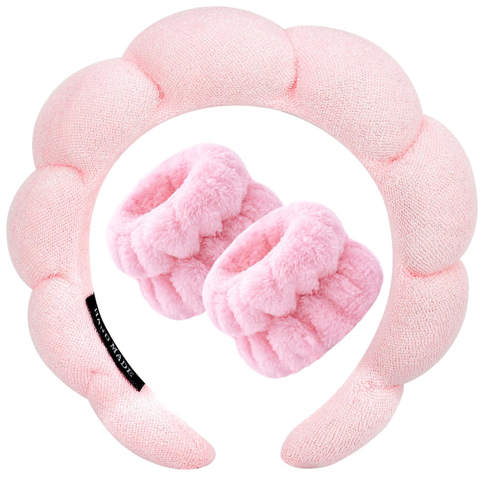 Diadema Zkptops para lavado facial rosa, suave y absorbente para empezar tu rutina.