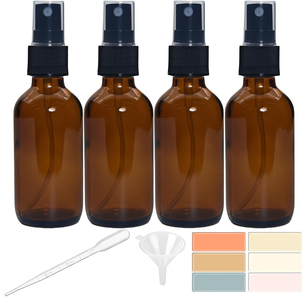 Zkupanx amber glass spray bottle 2oz, ideal for travel and on-the-go use.