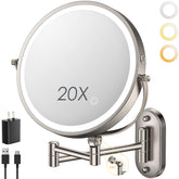 ZLOKLA 9-inch wall-mounted makeup mirror with LEDs for precise daily grooming.
