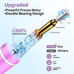 Zloojnn cordless nail file offering 9-speed precision for acrylic and gel nails.