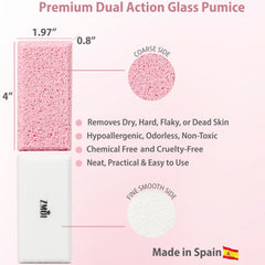 Hands and elbows cared for with ZMOI Siliglass dual-sided stone.