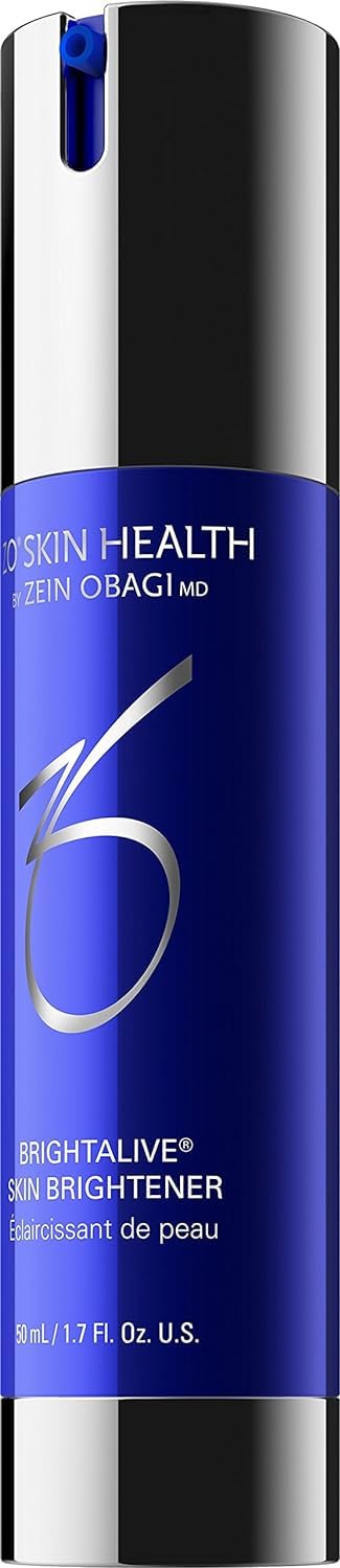 ZO Skin Health Brightalive bottle with serum, promotes even skin tone.
