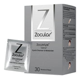 Zocular Zocuwipe eyelid wipes in packaging, ready for daily cleansing and refreshment