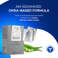 ZocuWipe with okra complex highlighting the cleansing ingredients.