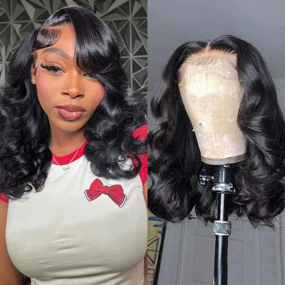 Zojj bob wig 14inch HD lace-front offers natural-looking part and seamless blend.