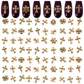 ZOKLU Cruz dorada para uñas 3D realza la manicura en sesiones
