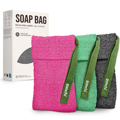 ZOMCHI bolsa exfoliante de 3 piezas para exfoliar y ahorrar jabón.