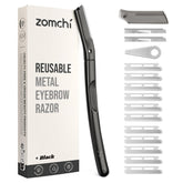 The ZOMCHI dermaplaning tool with 11 blades enables precise facial exfoliation.