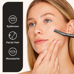 ZOMCHI Eyebrow Razor handle detail shows ergonomic grip for easy shaping