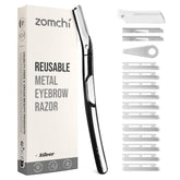 ZOMCHI eyebrow razor with metal handle offers precise brow shaping and a comfortable grip.