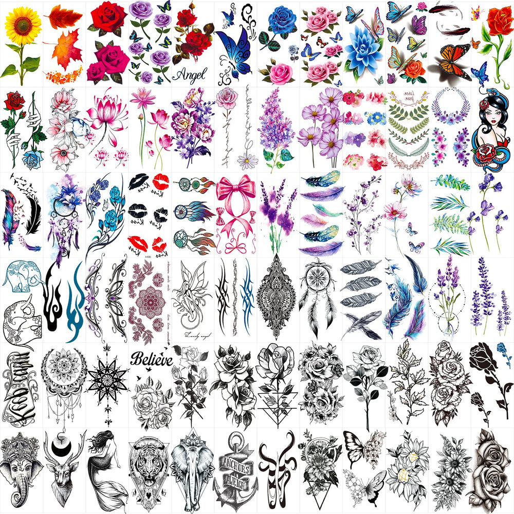 Zomme flower tattoo designs for elegant, temporary body art you can wear all week