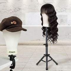 ZOMOI clamp stand stabilizes the wig head during styling and practice