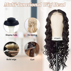 ZOMOI adjustable tripod wig head stand for versatile styling heights