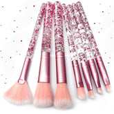 Zoolinn pink unicorn brush set packaging with glitter finish for an eye-catching gift