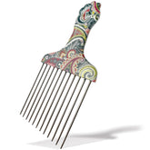 Zoolinn stainless steel professional hair pick with hand-polished finish for smooth styling.